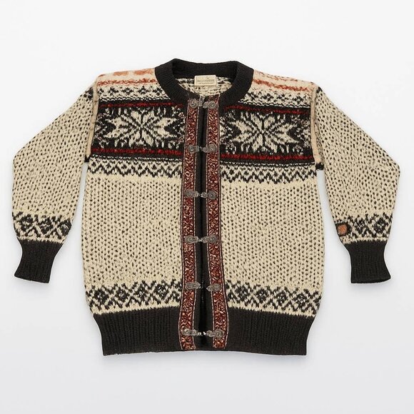 Dale of Norway Tan Fair Isle Wool Cardigan Women's M - Picture 1 of 12